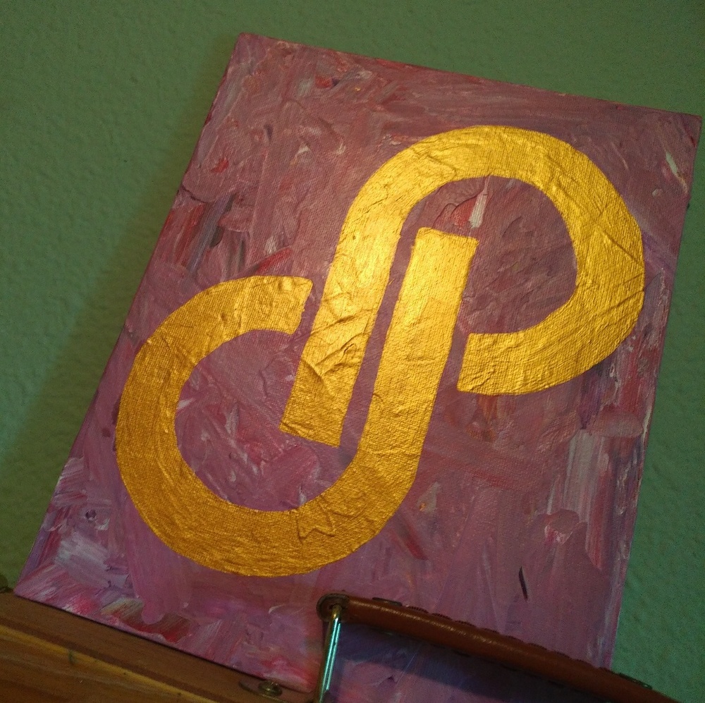 Poshmark Metallic Abstract Painting